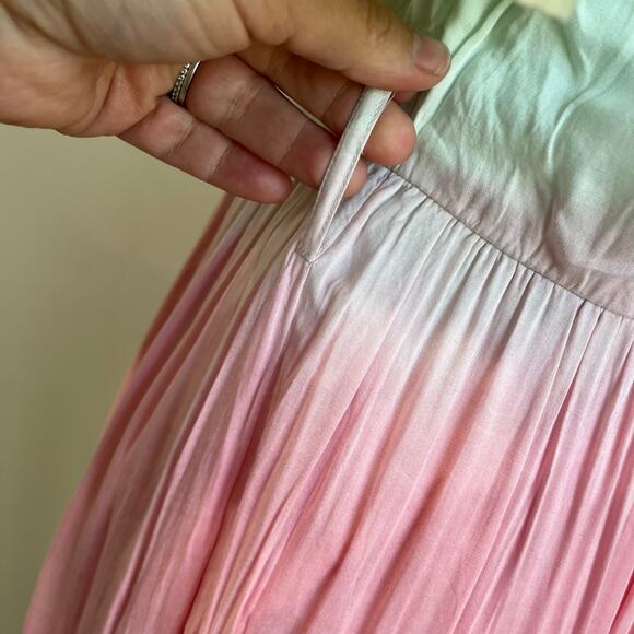 Ivy City Pastel Ombre Tiered Maxi Wrap Dress Cottagecore Spring  Dress Sz S/M - Picture 5 of 11